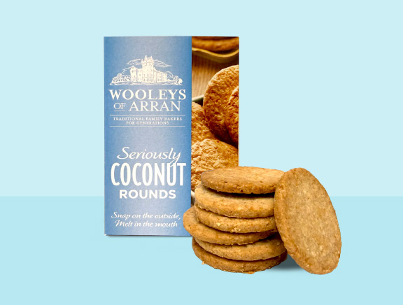 <p>Wooleys of Arran<br>Seriously Coconut Rounds (190g)</p>