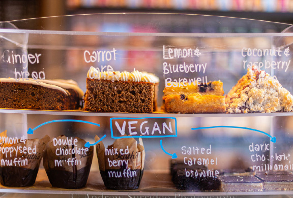 Cakes for sale at the Wooleys of Arran bakery shop